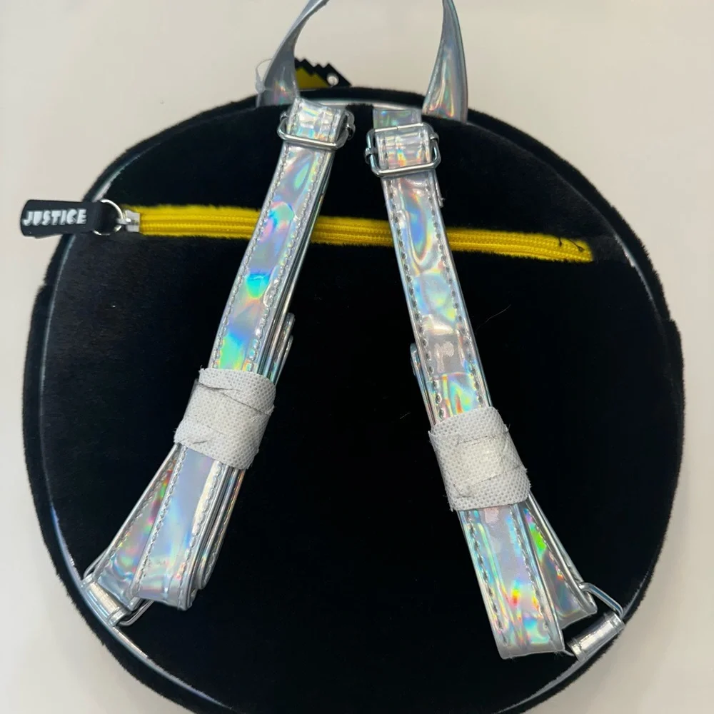 Justice Black and Yellow Sequin Round Bag